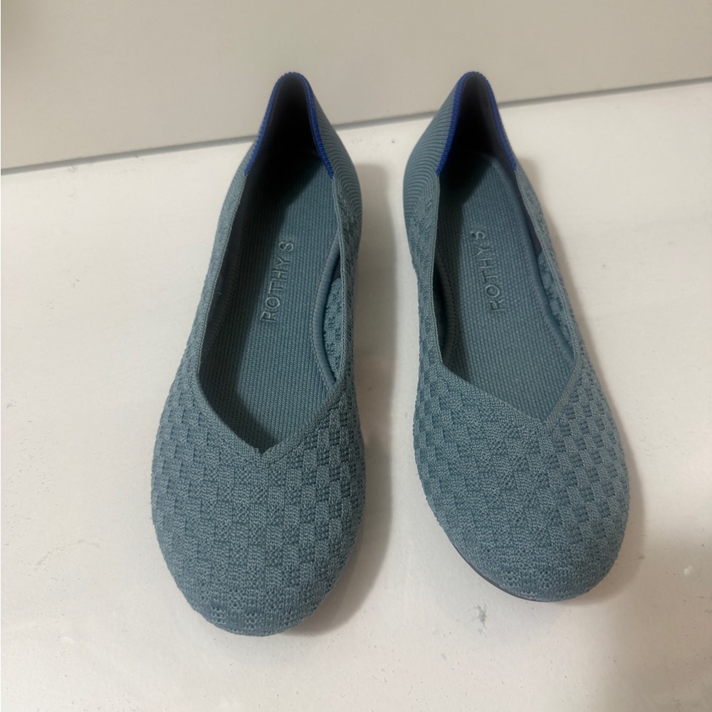 Knit ballet flats, Rothy's The Flat Sky Basketweave Stylish Blue Women's Flats